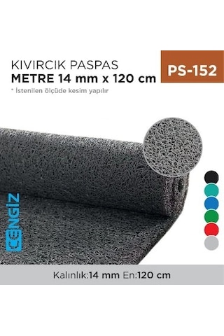 Berika Pls Eka-sr01 Kıvırcık Gri Paspas 120 Cm 14 Mm 1 Metre Gri