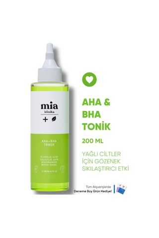 Mia Klinika Aha-Bha Akne Karşıtı Gözenek Sıkılaştırıcı Ve Cilt Temizleyici Tonik 200 ML