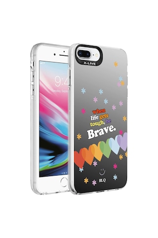 Apple Uyumlu iPhone 8 Plus Kılıf Desenli Zore Silver Sert Kılıf