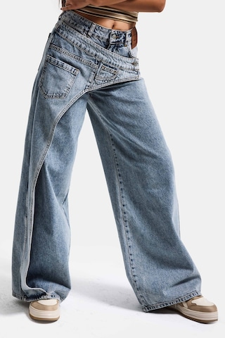 Itsbasic Kadın T.kot Rengi Palazzo Fit Çift Kemer Detaylı Özel Tasarım Denim Jean