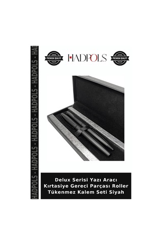 Delux Serisi Yazı Aracı Kırtasiye Gereci Parçası Roller Tükenmez Kalem Seti Siyah