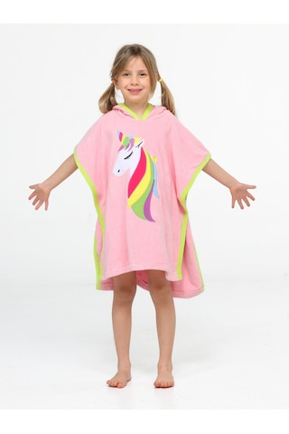 Unicorn 2 Kat Panço Kız Çocuk Plaj Havlusu Pembe