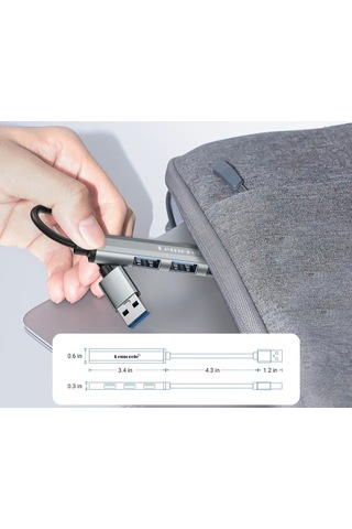 Lemorele 4'in 1'i Hub Çoklayıcı Usb Girişli 4 Port 3.0 480mbps