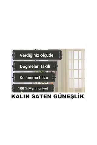 Güneşlik Perde Kalın Saten 1.Kalite Güneşe Dayanıklı Puntalı Şok. (397828405) Kırık Beyaz