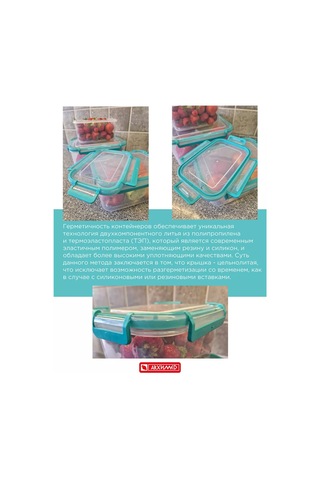 Arhimed 3'lü Hava Geçirmez Gıda Saklama Kabı Seti 243544550 Turkuaz