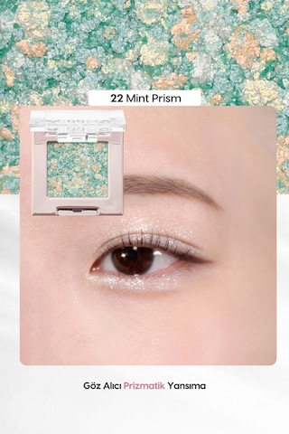 Topaklanmayan, El Yapımı Glitter Far Modern Shadow Glitter Prism No.22 Mint Prism 22