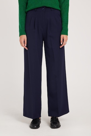 Tudors Kadın Regular Fit Klasik Kesim Yüksel Bel Geniş Paça Lacivert Pantolon-39544 Lacivert