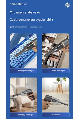 Toz Tabancalı Araç Elektrikli Süpürgesi-beyaz