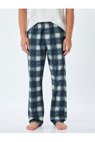 Koton Oversize Pijama Altı Pamuklu Beli Lastikli Cep Detaylı Pamuklu Haki Ekose 4slm50007mw Haki