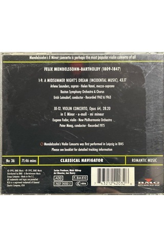 Plak Değildir Cd Dir Cd Mendelssohn Violin Concerto No 36 Cd