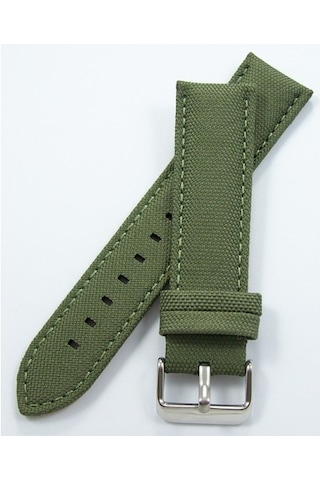 Bizon Haki Yeşil Kumaş Saat Kordonu 22Mm Dokuma Spor Perlon Kayış