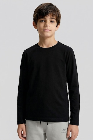 Standart Fit Basic O Yaka 2li Paket Siyah Unisex Çocuk T-shirt Siyah
