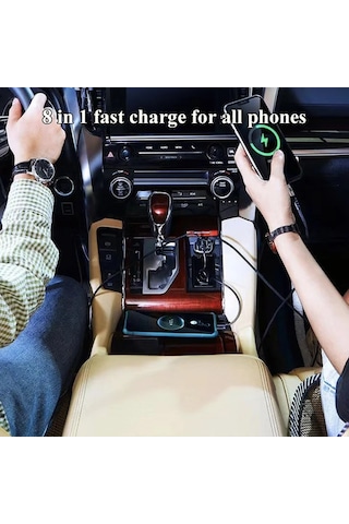 8'i 1 Arada C Araç Telefon Şarj Cihazı Usb A 4 Pd Süper Hızlı Şarj Adaptörü F Siyah Araç Şarj Cihazı