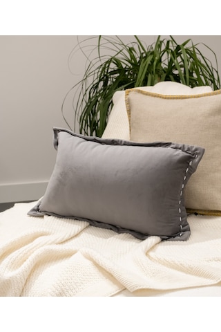 Koza Home İbiza Antrasit Kadife Yastık 30x50 5016