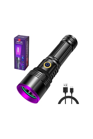 20w 365nm Profesyonel Güçlü Mor Uv Işık El Feneri Evcil Hayvan İd