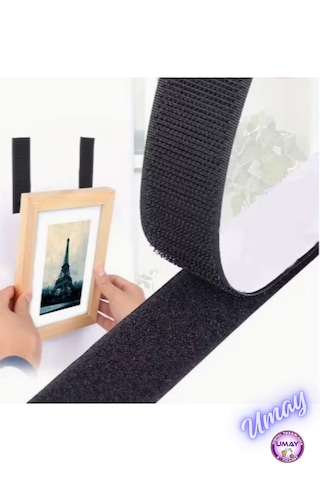 Arkası Yapışkanlı Cırt Cırt Bant Amerikan Fermuarı Siyah 2 Cm X 1 Metre
