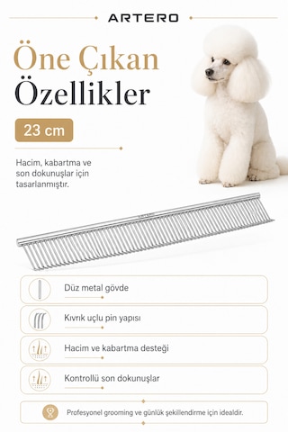 Artero Bear Kedi Ve Köpekler İçin Kabartma Ve Hacimlendirme Tarağı 23 Cm
