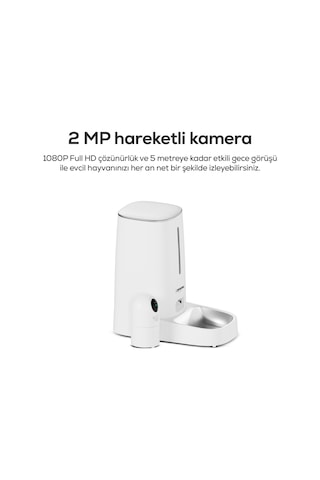 Xenon Smart Akıllı Mama Kabı Kameralı 2mp Gece Görüş, Wifi Mobil Kontrol, Çelik Kase, Çift Yönlü Ses X8610
