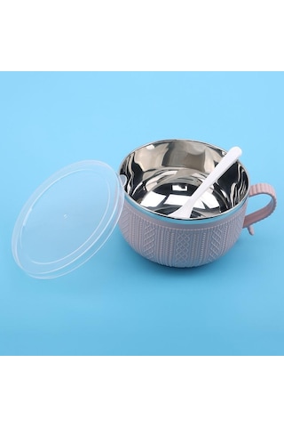 Kapaklı Erişte Kasesi Erişte Pirinç Çorbası Karikatür Çift Yalıtımlı Kase Mutfak Aletleri Ave Mavi