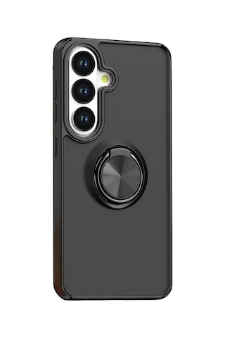 Samsung Uyumlu Galaxy S26 Montreal Yüzüklü Silikon Kapak - Siyah Evimdeyokyok
