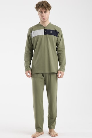 Sementa Blok Detaylı Regular Fit Pijama Takım - Haki Haki
