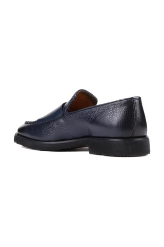 Shoetyle - Lacivert Deri Tokalı Erkek Klasik Ayakkabı 250-2750-864-lacivert