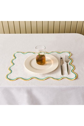 Evidea Soft Nonna Amerikan Servis - Hardal / Yeşil - 30x50 Cm Hardal / Yeşil Hardal - Yeşil