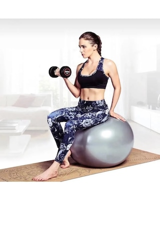 65 Cm Pilates Topu Şişirme Pompalı Plates Denge Yoga Spor Egzer