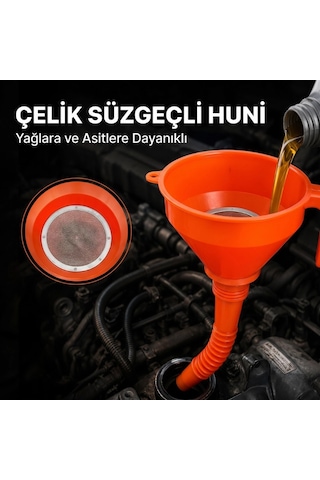Bay Çelik Süzgeçli Huni - Spiralli Ve Sabit Borulu - 2.2 Litre Kapasite Najmaddin