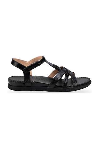 Forelli 22309-g Lupın Siyah Kadın Hakiki Deri Sandalet Siyah