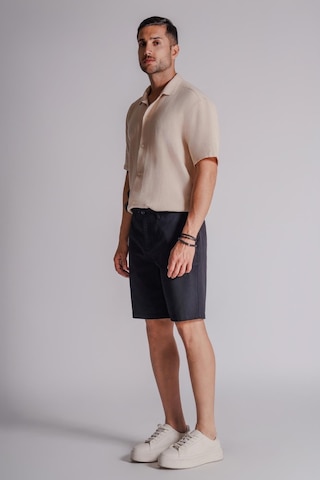 Braccas Erkek Yandan Cepli Klasik Bel Relaxed Fit Chino Şort Siyah Siyah