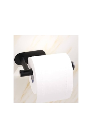 Kendinden Yapışkanlı Tuvalet Kağıtlığı Mat Siyah Modern Banyo Rulo Askısı Evimdeyokyok Diğer