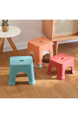 Sones Plastik Tabure Kalınlaştırılmış Ev Basit Küçük Bank, Renk: Turuncu Küçük