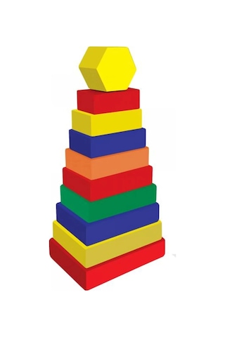 Playwood Ahşap Dikdörtgen Renkli Kule