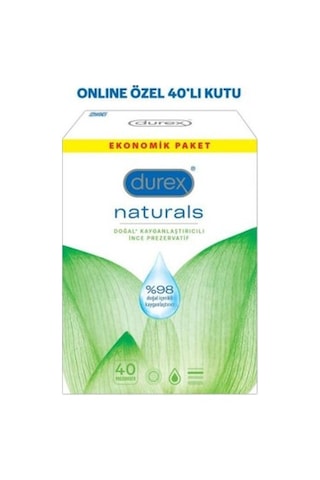 Durex Naturals Doğal Kayganlaştırıcılı Prezervatif 40 Lı DUREX.050