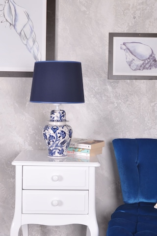 Qdec Bleu Blanc Şah Vazo Abajur Lale Karanfil Mavi Diğer