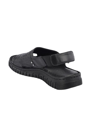 Forelli 38507 Alice-g Siyah Kadın Comfort Deri Sandalet 001