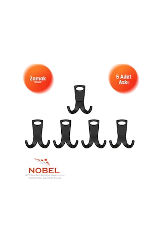 Seylan Askı, Metal Vestiyer Askısı, Matsiyah, Duvar Ve Dolap Askılığı 5'li Set Vidalı Matsi Yah