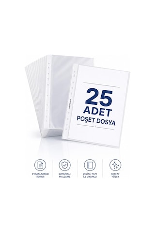 25 Adet A4 Şeffaf Dosya Föy Poşet Dosya Diğer