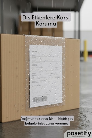 Fatura Cebi A5 18x25 1000 Adet Yapışkanlı Kargo Evrak Cebi Şeffaf Dayanıklı Paketleme Poşeti