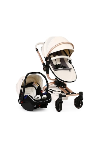 Yoyko Spin 360 Derece Dönebilen Bebek Arabası Beyaz Rose Kasa