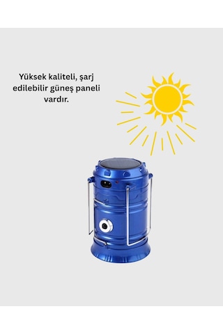 Şarj Edilebilir Güneş Enerjili Kızaklı Kamp Feneri - Usb Çıkışlı, Katlanabilir, Dayanıklı Ve Çok Fonksiyonlu 40642797