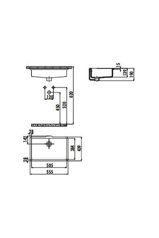 Creavit 38 x 51 Dikdörtgen Tezgah Altı Lavabo Tp738
