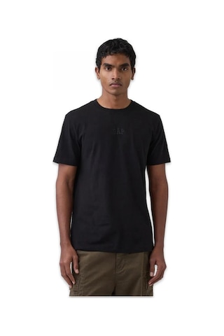 Gap 799323 V-frch Mini Logo Tee New T Siyah Erkek T-shirt-13601 Siyah