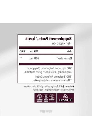 Vegan Resveratrol Kapsülleri, 200 Mg - 30 Kapsül