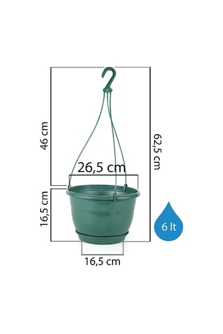Ender Peyzaj Serinova Safir Makrome Askılı Saksı 6Lt Beyaz