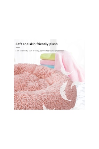 Vkemall Yumuşak Yuvarlak Evcil Hayvan Yatağı - Isıtmalı Ve Yıkanabilir Kedi/köpek Yatağı