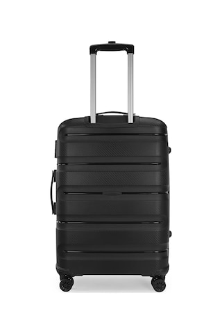 Wexta Wx-pp13 Carbon Siyah Kabin Boy Polipropılen Valiz Siyah