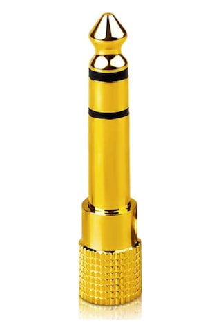3.5mm Dişi - 6.35mm Erkek Ses Dönüştürücü Adaptör, Stereo Jak Çevirici, Kulaklık Mikrofon Hoparlör Amfi Mikser Uyumlu, Altın Kaplama, Metal Gövde, Tak Çalıştır S310