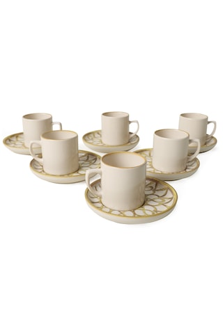 Keramika Worn Gold Nordic Kahve Takımı 12 Parça 6 Kişilik 22968